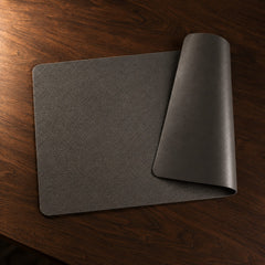 Duo Vegan Leather Placemat in Slate