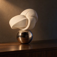 Fold Sculpture on Mirror Sphere, close up