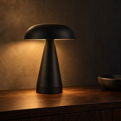 Spire Metal Table Lamp in Black, close up