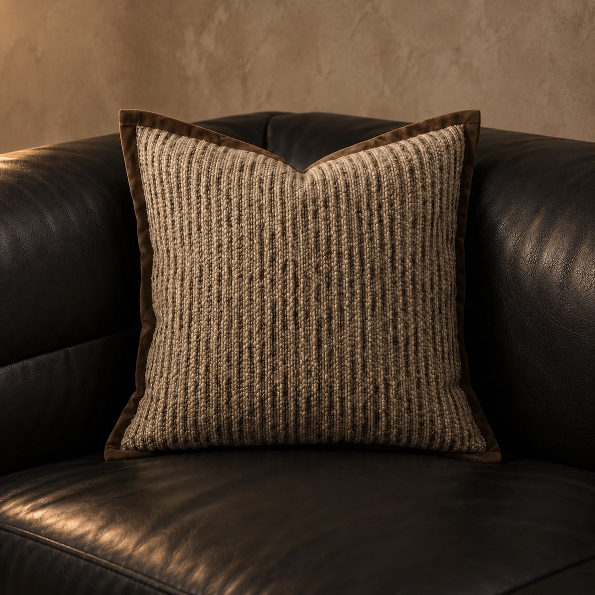Espresso Weave Cushion in Pinstripe Flange