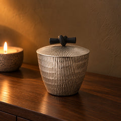 Ridge Hammered Lidded Jar, small